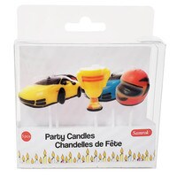 RACE CAR THEMED 2D CANDLE PICKS 2.5" - 5 PC