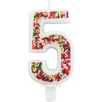 WILTON NUMERAL #5 SPRINKLE CANDLE 3"