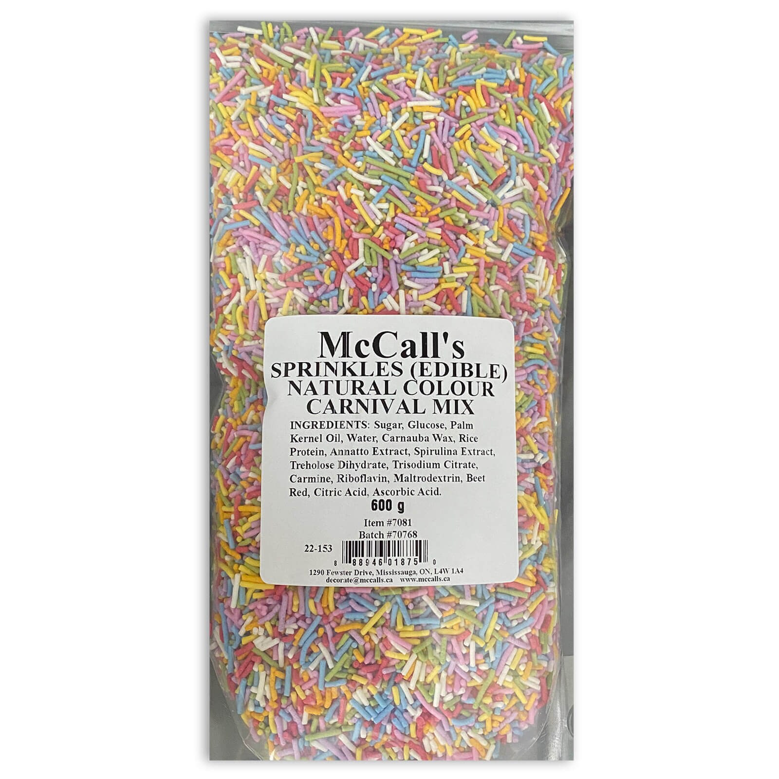 SPRINKLES NATURAL COLOR CARNIVAL MIX 600 G