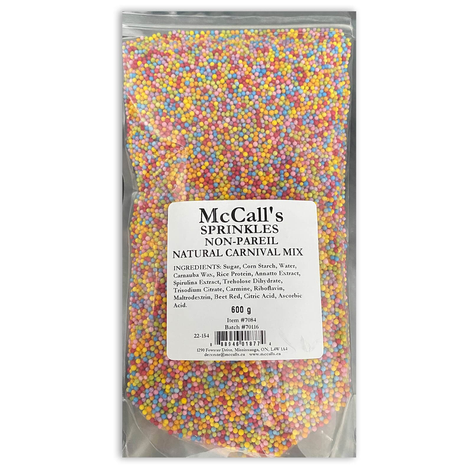 SPRINKLES NON-PAREIL NATURAL CARNIVAL MIX 600 G