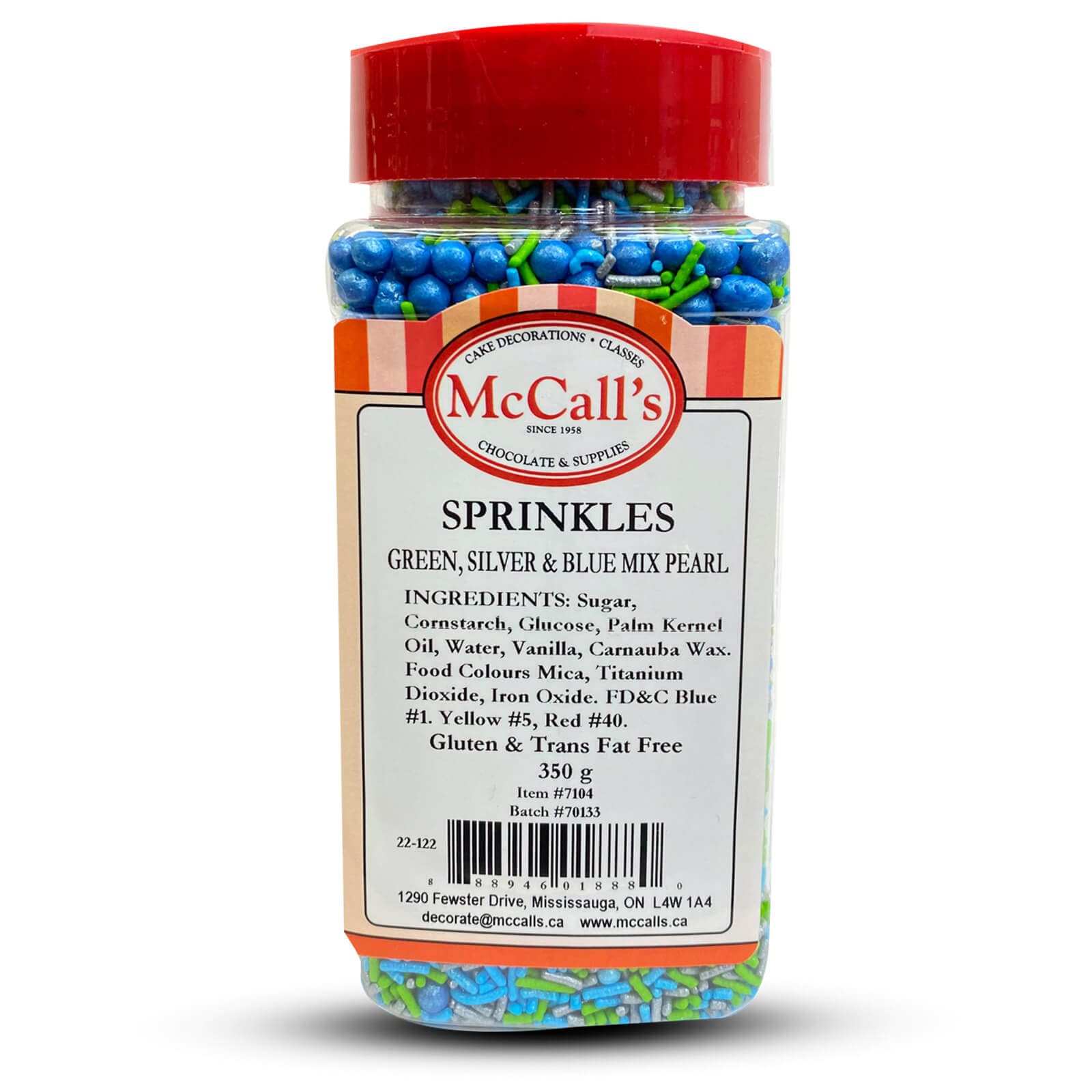 SPRINKLES GREEN, SILVER & BLUE MIX PEARL 350 G