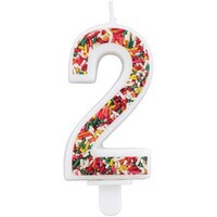 WILTON NUMERAL #2 SPRINKLE CANDLE 3"