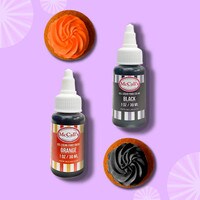 HALLOWEEN GEL FOOD COLOR KIT - ORANGE & BLACK  1 OZ/ 30 ML