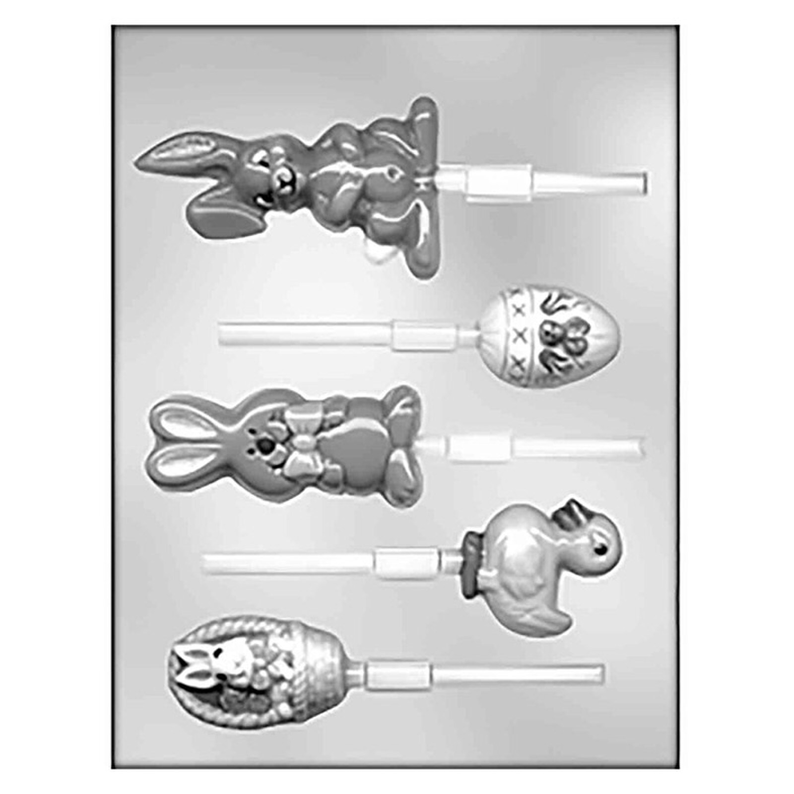 MOLD - EASTER ASSORTED LOLLIES 2" TO 4" (5)