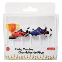 SOCCER THEMED 2D CANDLE PICKS 2.5" - 5 PC