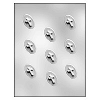 MOLD - CROSS ON OVAL PLAQUE 1 7/8" x 1 1/4" x 1/4" (9)