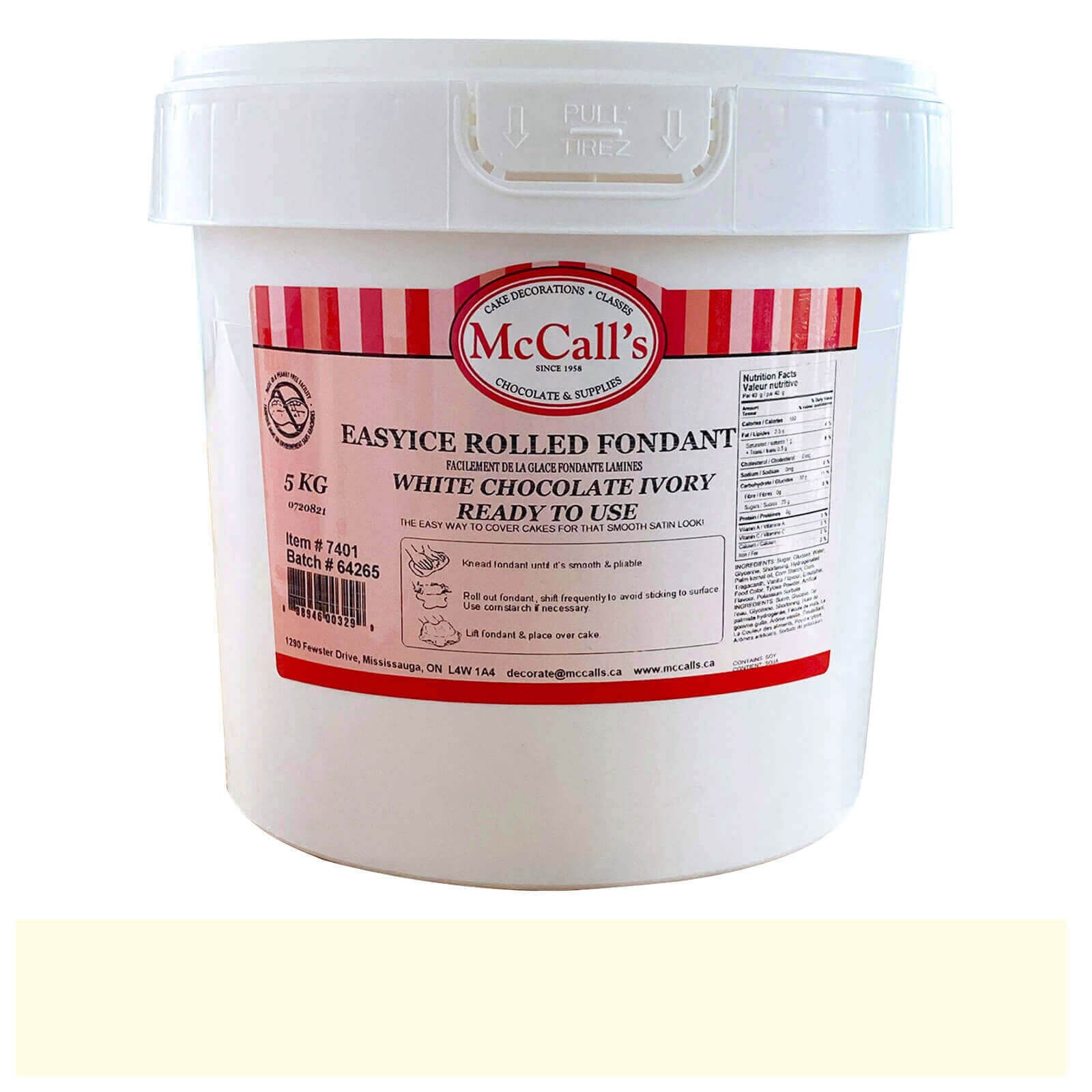 EASYICE IVORY WHITE CHOCOLATE ROLLED FONDANT - 5 KG