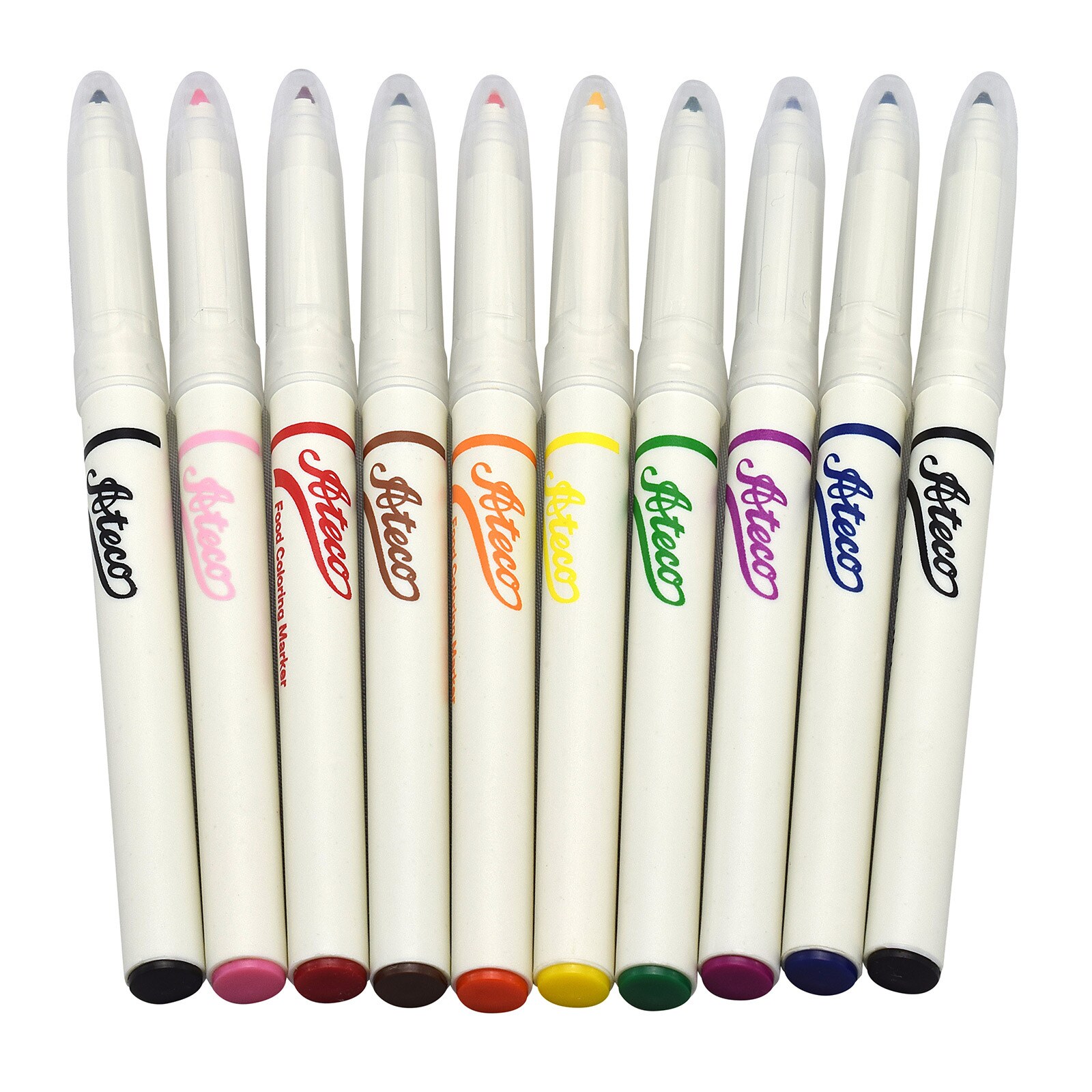 ATECO FOOD COLORING MARKER SET - FINE TIP 10 PC