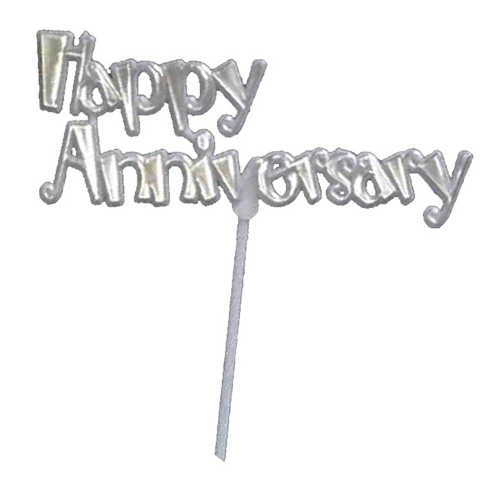 HAPPY ANNIVERSARY SILVER PICK 12"