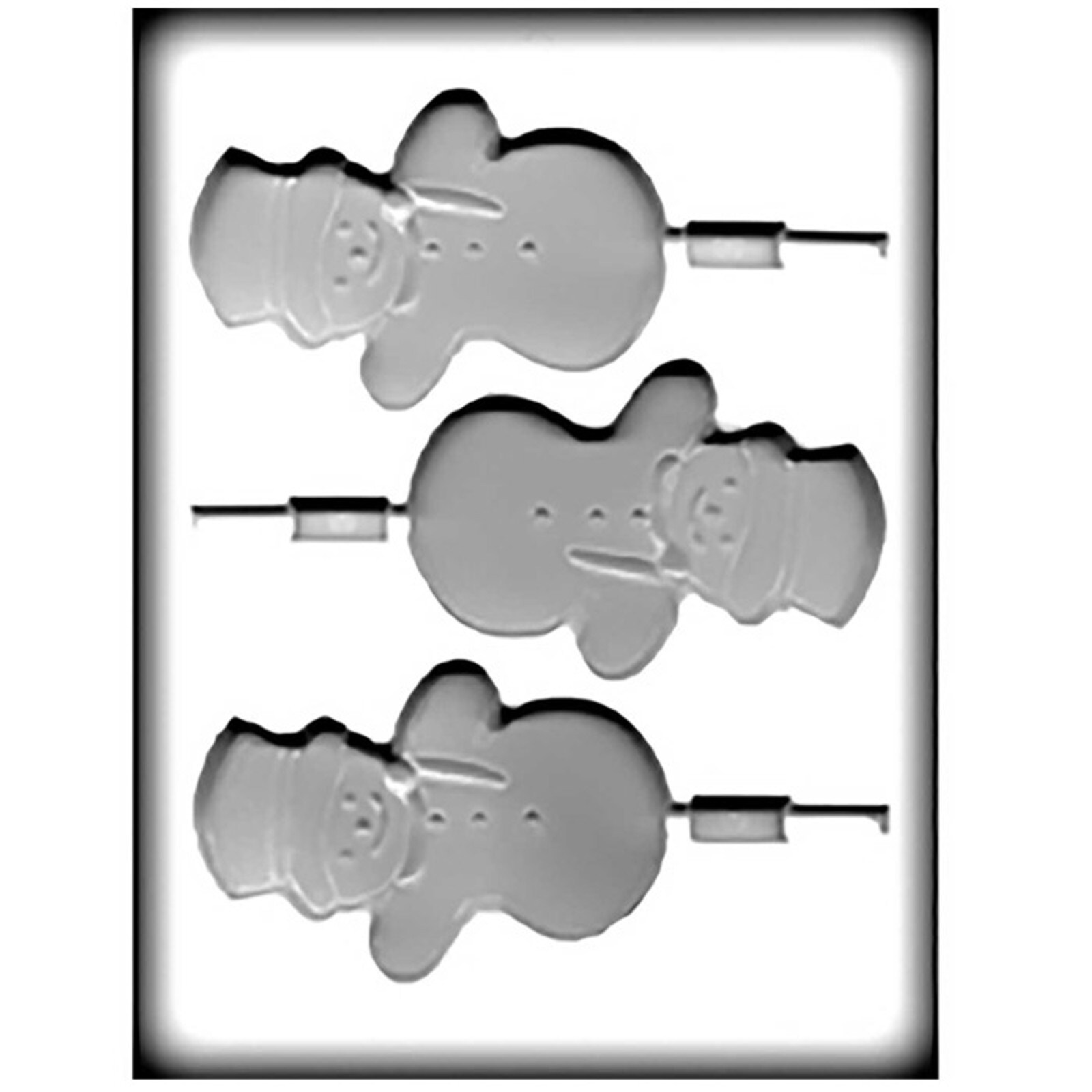 HARD CANDY MOLD - SNOWMAN LOLLY 4 1/4" (3)