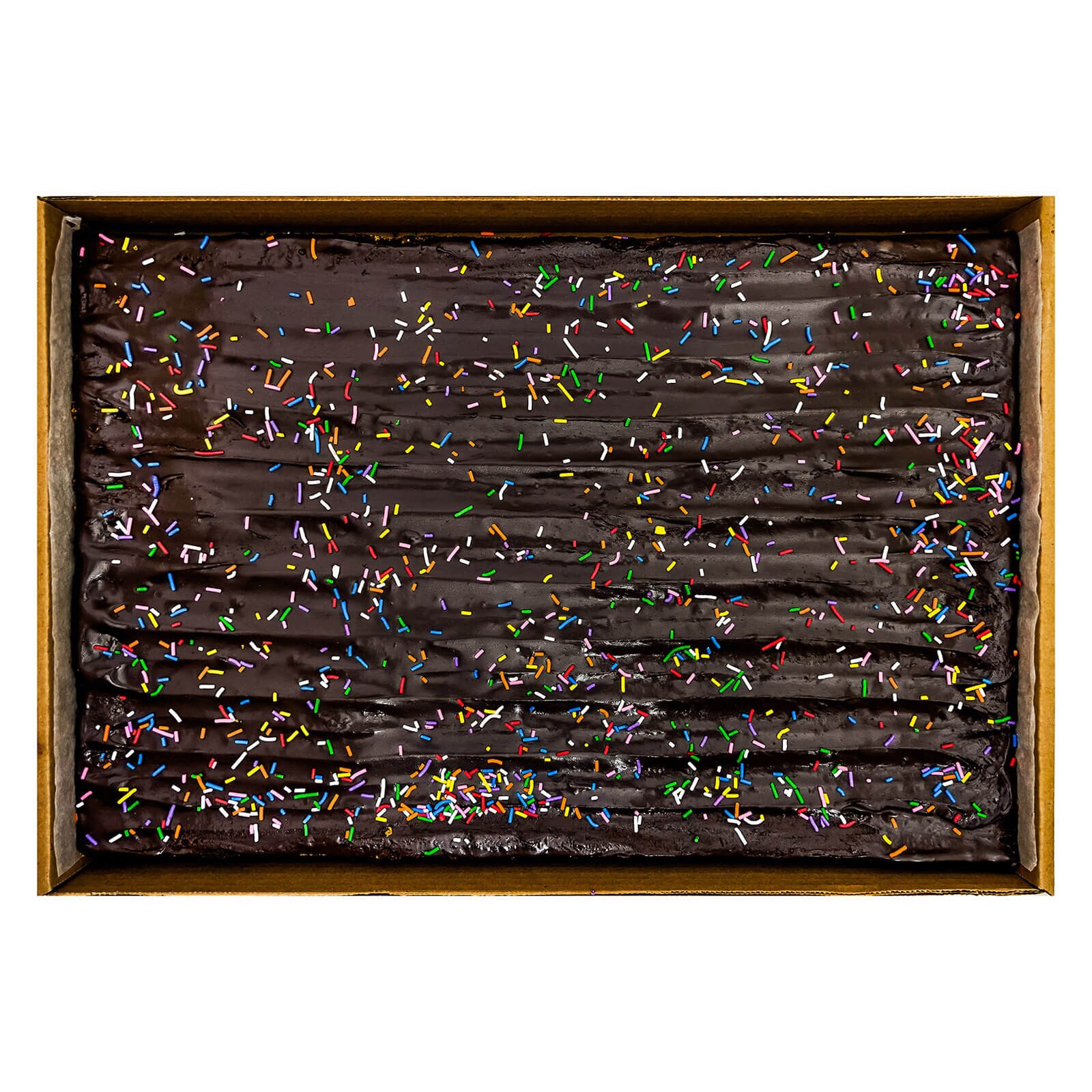 CHOCOLATE BROWNIE WITH SPRINKLES SLAB UNCUT - 12" X 17"  2.8 KG