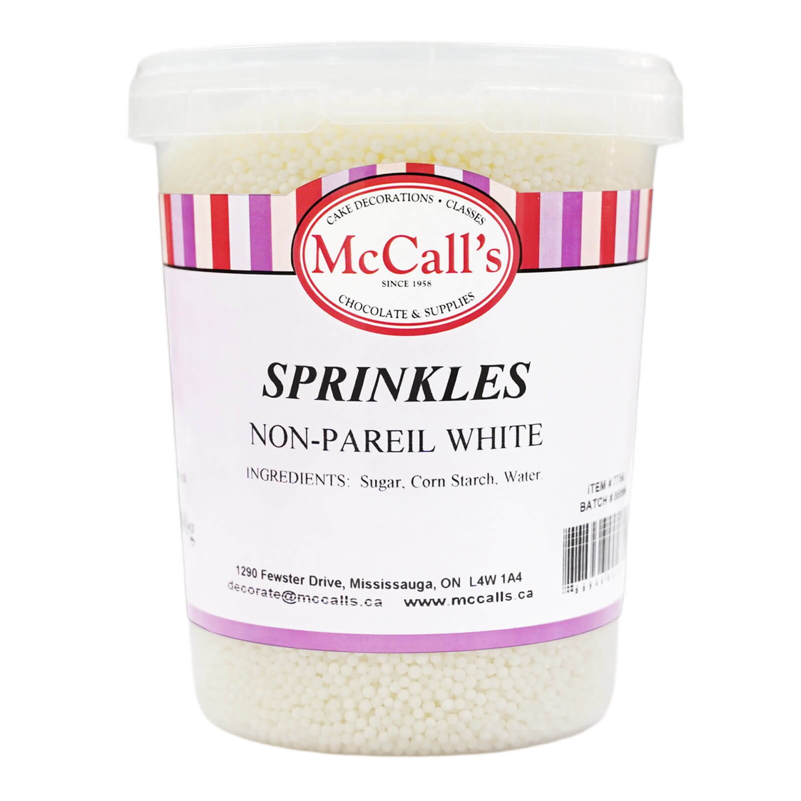 SPRINKLES NON-PAREIL WHITE 800 G 