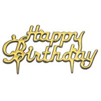 GOLD HAPPY BIRTHDAY SCRIPT 3.5"  