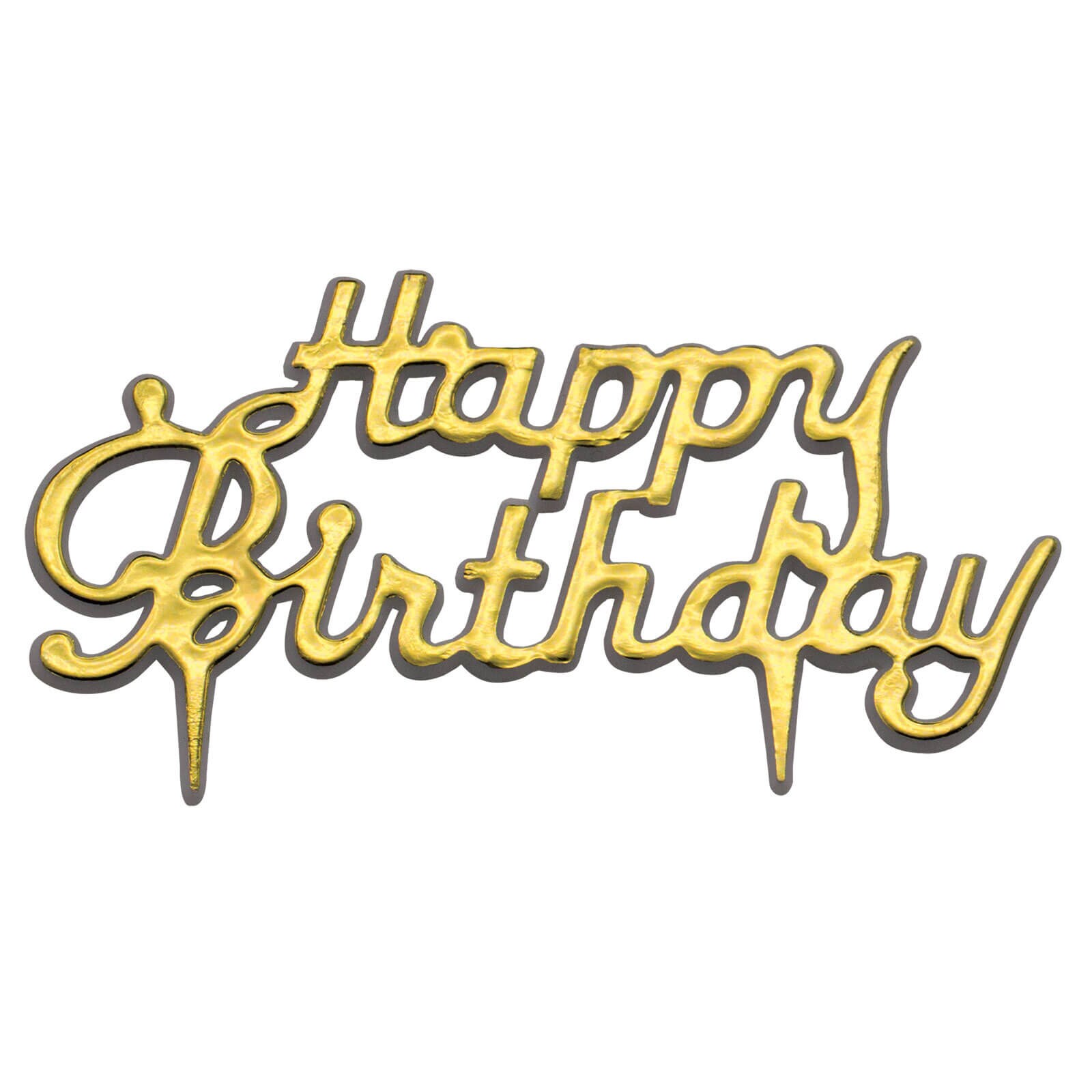 GOLD HAPPY BIRTHDAY SCRIPT 3.5"  
