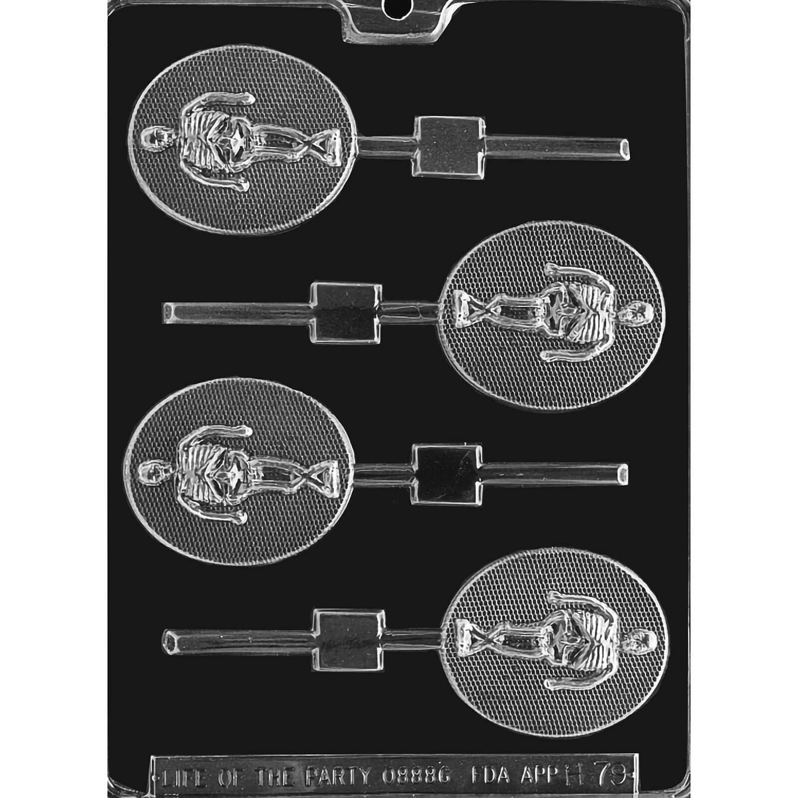 MOLD - SKELETON ON OVAL LOLLY 2 3/4" (4)
