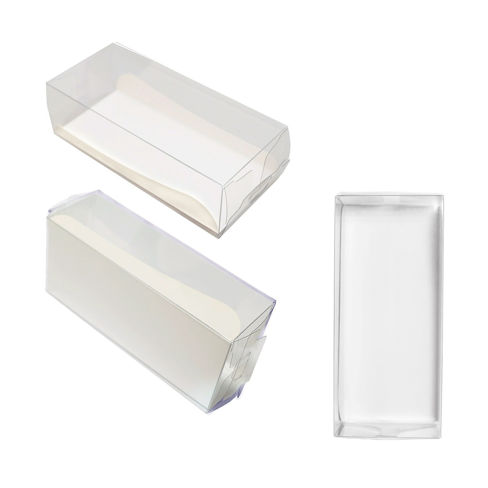 CLEAR POPSICLE BOX W/WHITE BASE  