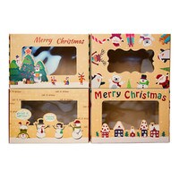 ASSORTED CHRISTMAS KRAFT GIFT BOX 4-PC SET