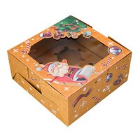 FESTIVE 2-PIECE CUPCAKE KRAFT BOX - 4 PACK