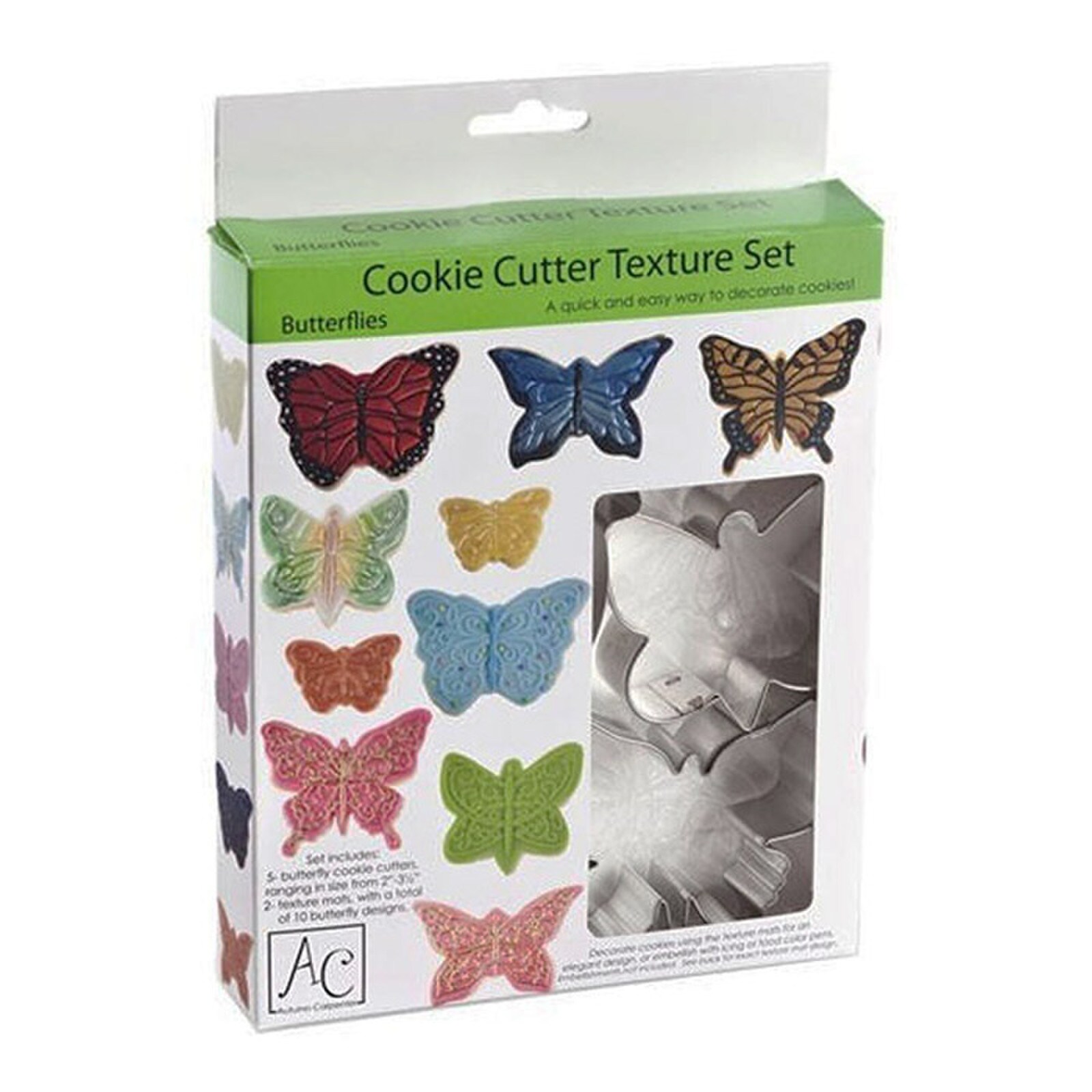 BUTTERFLIES COOKIE CUTTER TEXTURED SET (5)
