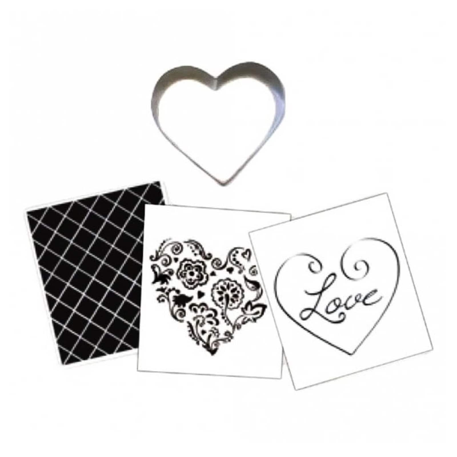 HEART COOKIE CUTTER TEXTURED SET 