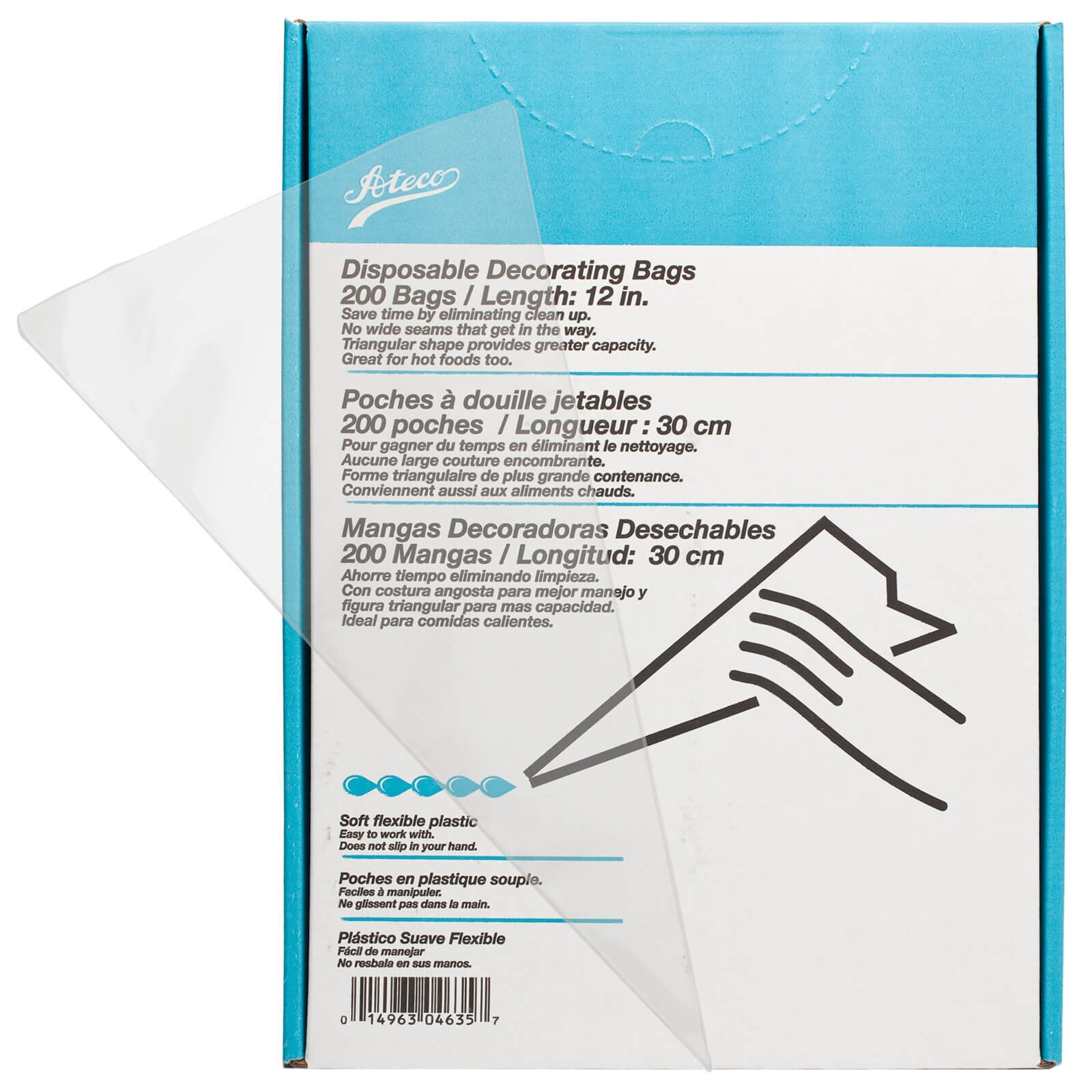 ATECO SOFT DISPOSABLE PIPING BAGS 12" - 200 PCS