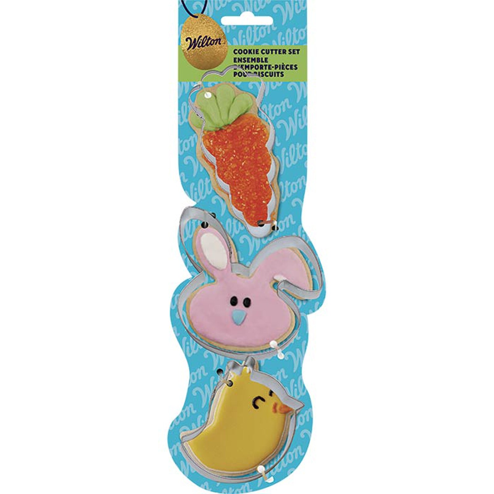 WILTON CARROT BUNNY & CHICK 3 PC METAL CUTTER SET
