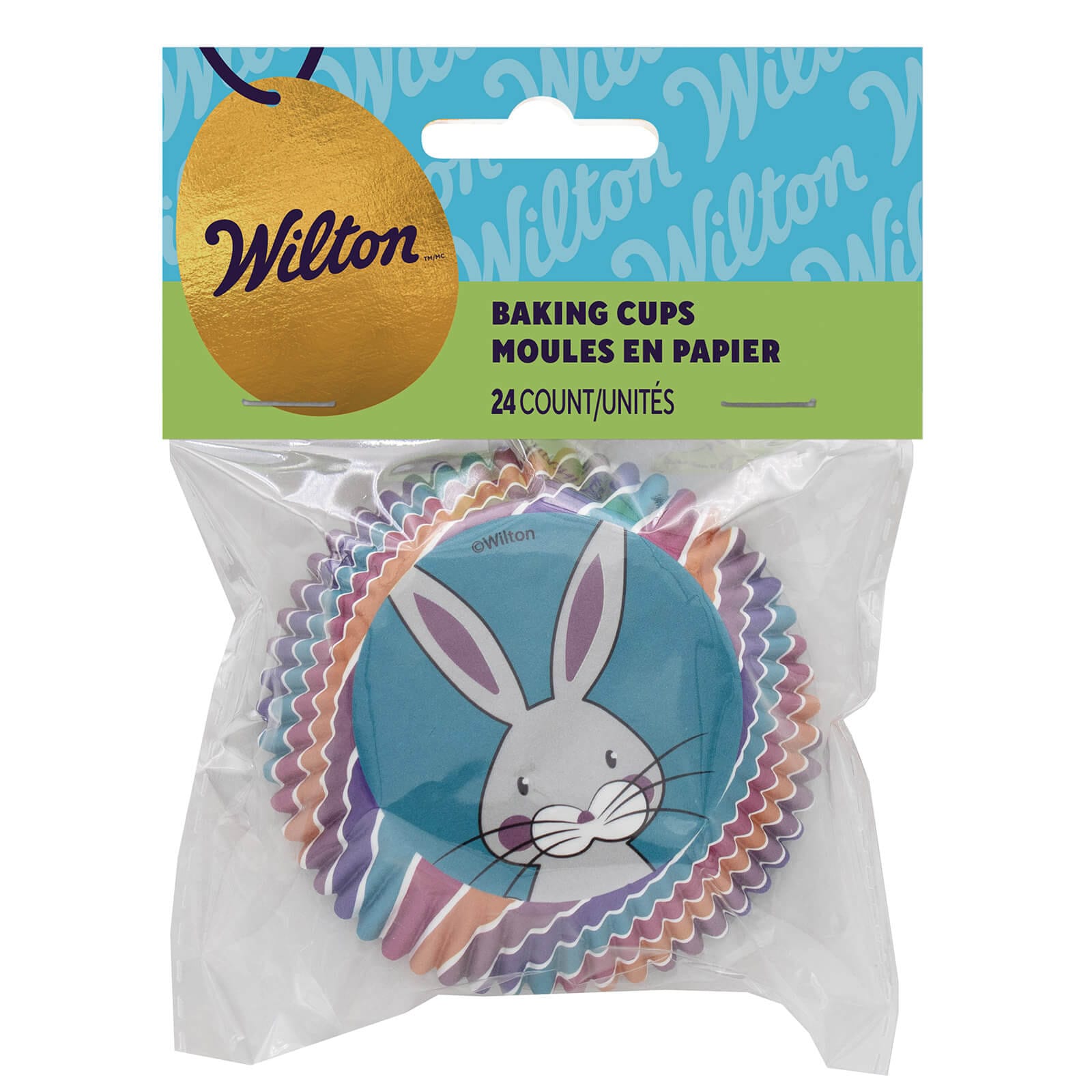 BUNNY STRIPE STANDARD CUPS 24 PKG