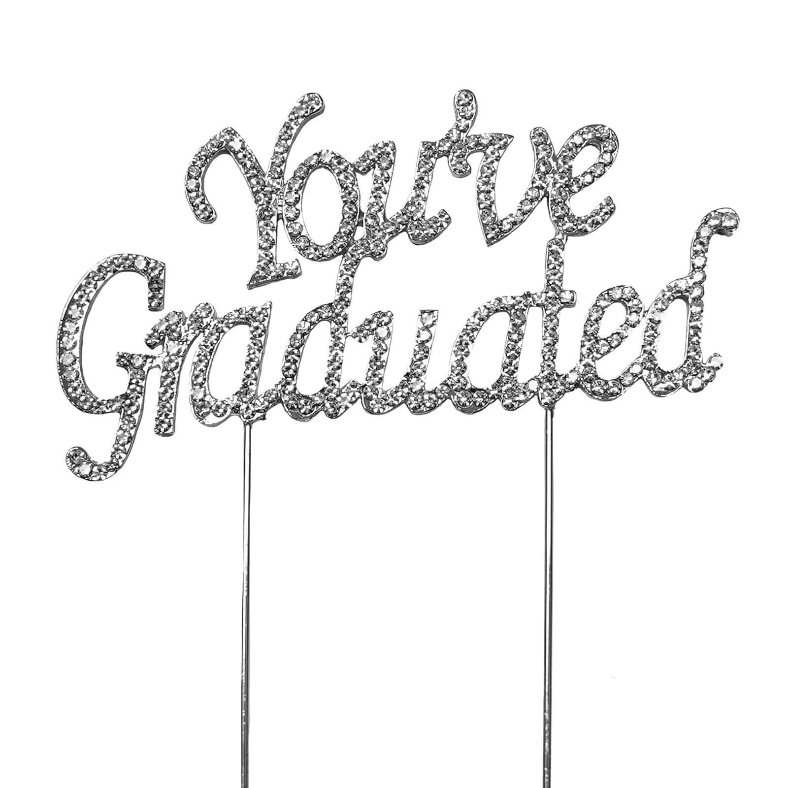 BLING PICK - SILVER "YOU"VE GRADUATED" 4 1/4"