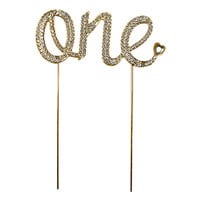 BLING PICK - GOLD ONE WITH HEART 4 1/2"