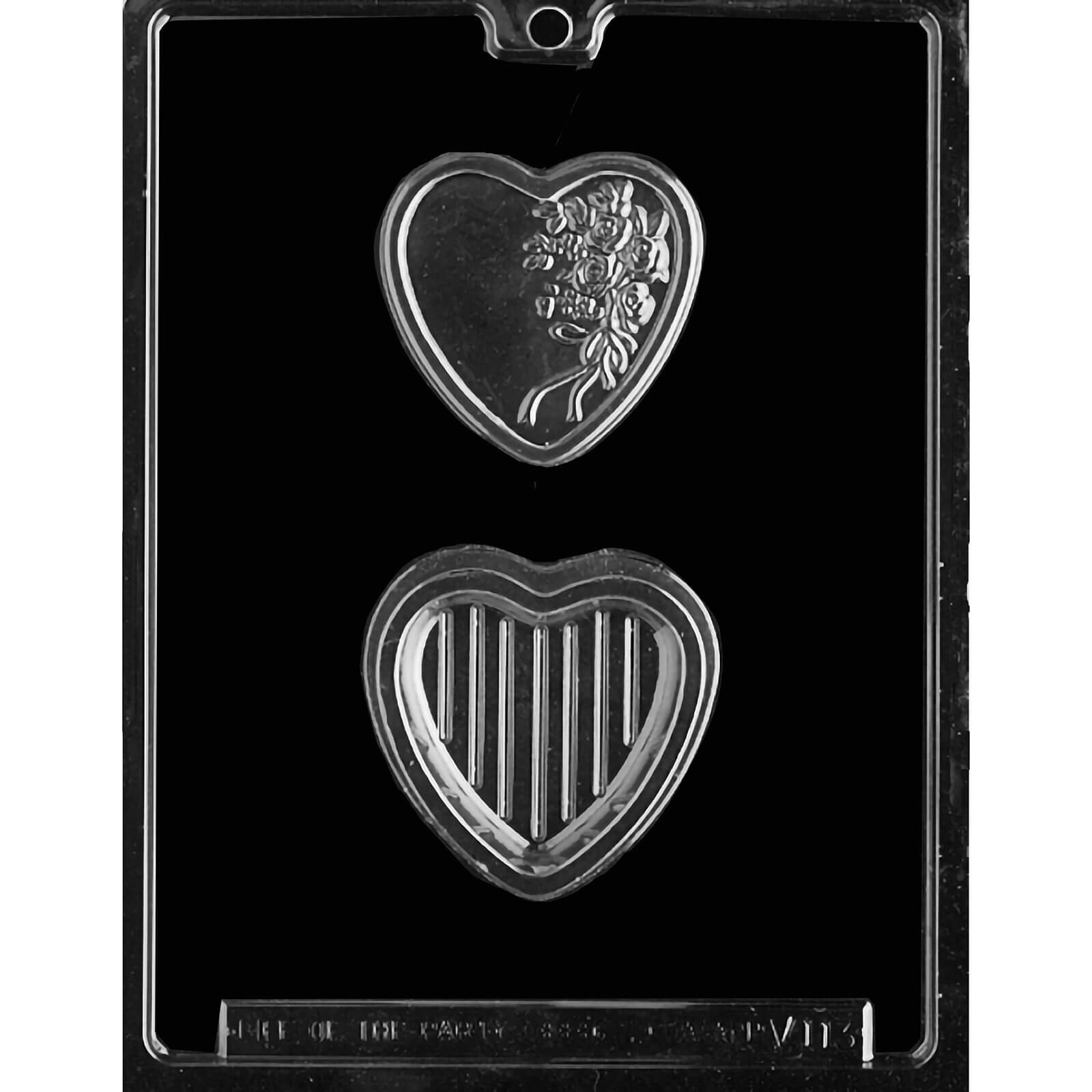 MOLD - HEART WITH BOUQUET POUR BOX 2 3/4 x 2 3/4" (2)