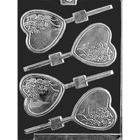 MOLD - HEART WITH BOUQUET LOLLY  2 7/8" x 2 3/4" (4)