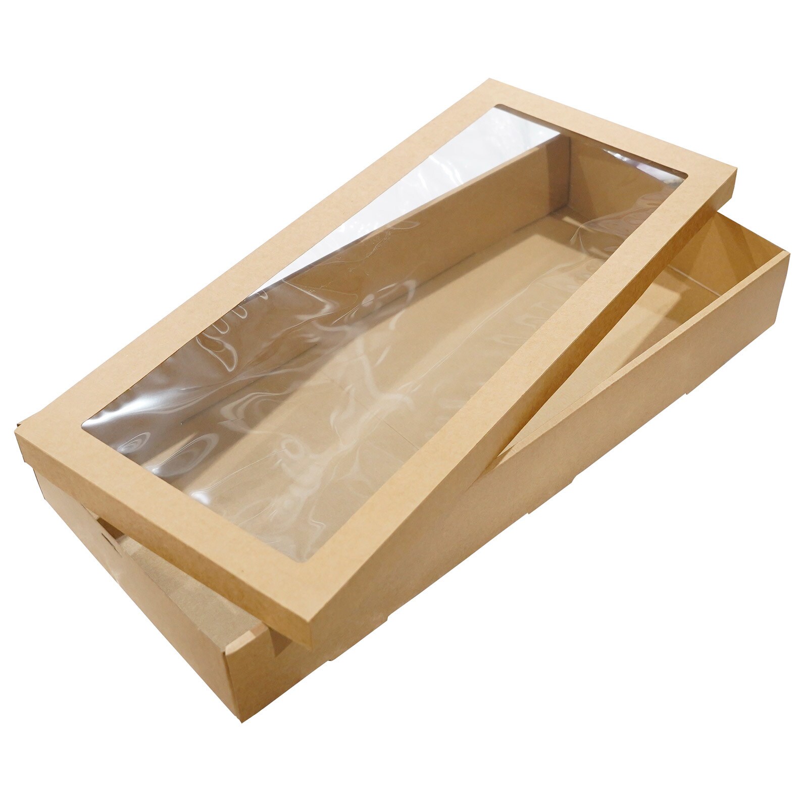  KRAFT CORRUGATED 2 PIECE BAKERY BOX WITH WINDOW