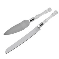BRIDAL KNIFE & SERVER WITH ACRYLIC HANDLE