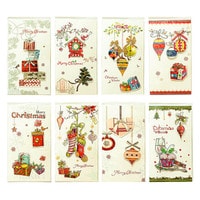 CHRISTMAS CARDS - 8 ASSORTED DESIGNS MULTI COLOR WITH ENVELOPES 