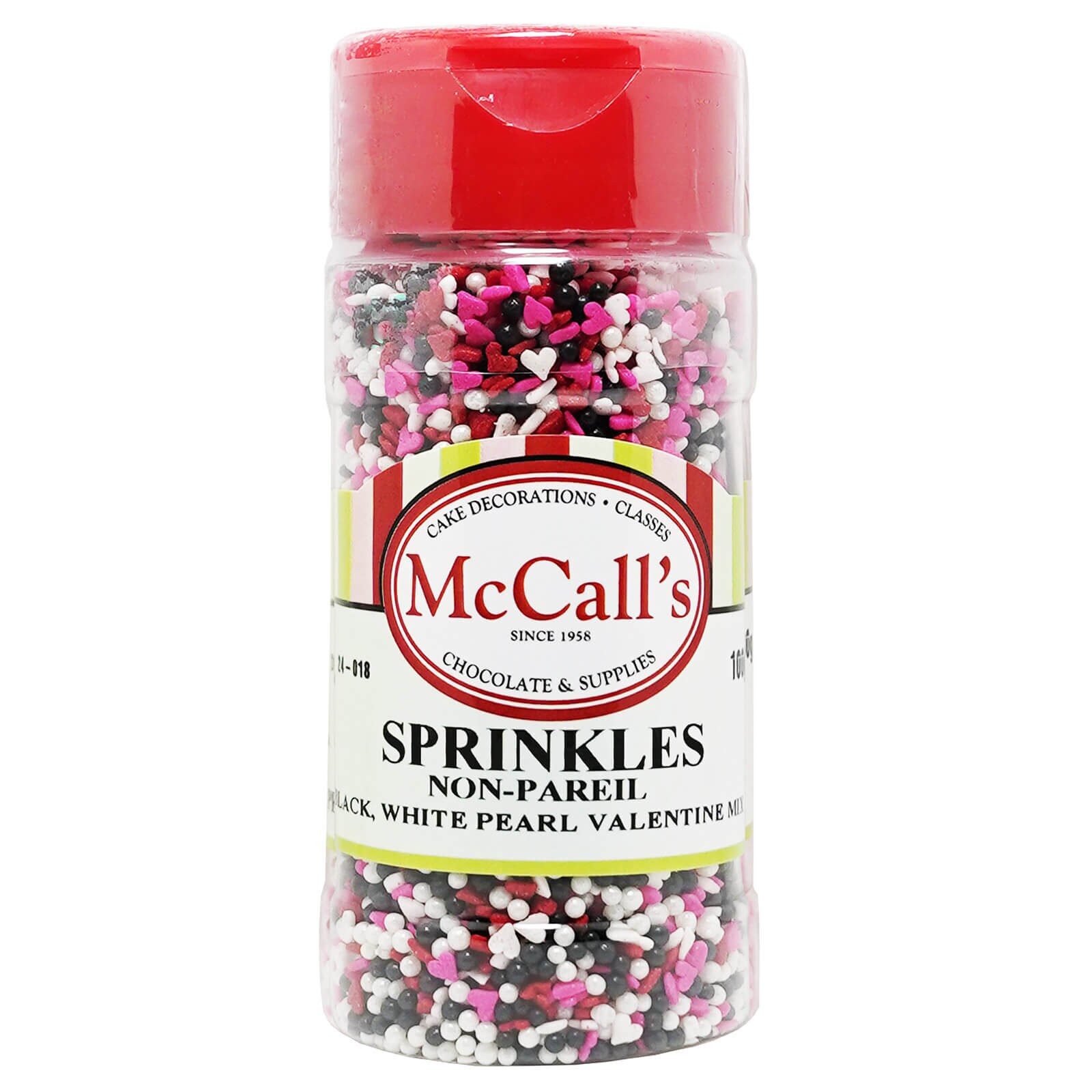 SPRINKLES NON-PAREIL BLACK, WHITE PEARL VALENTINE MIX 100 G