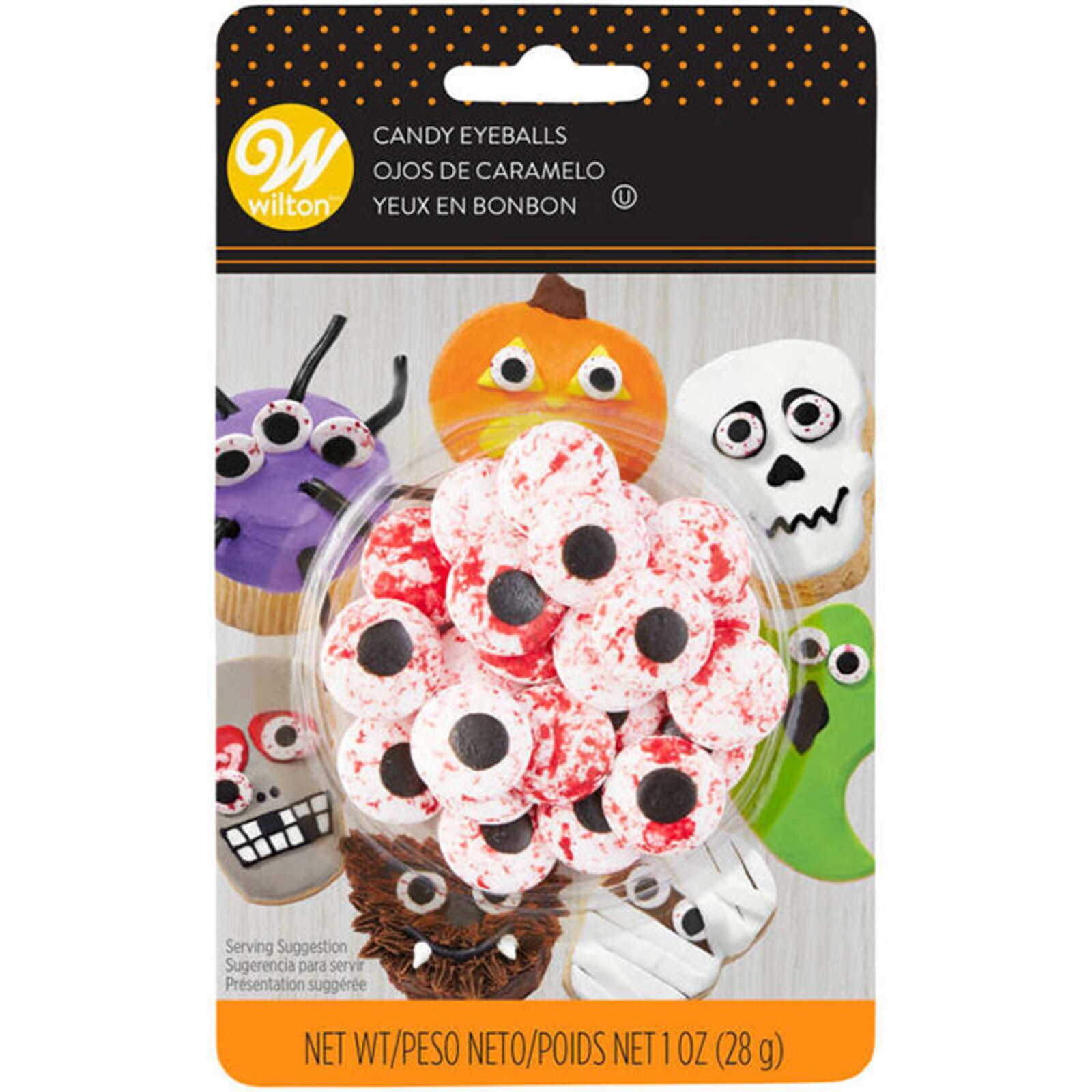 WILTON CANDY EYEBALLS WITH RED VEINS 12 SETS