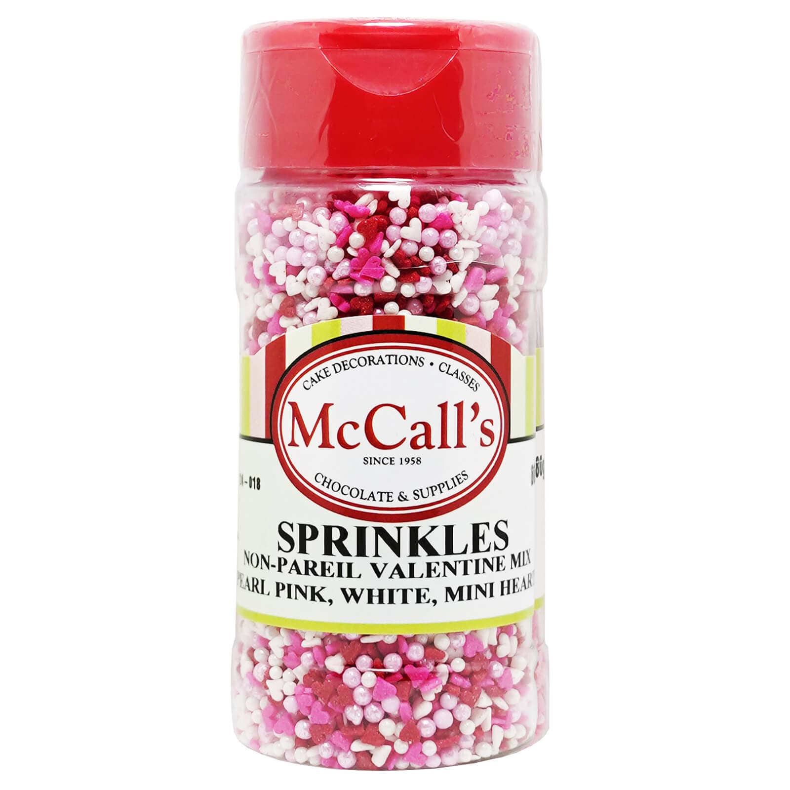 SPRINKLES NON-PAREIL PINK, WHITE PEARL & MINI HEARTS VALENTINE MIX 80 G
