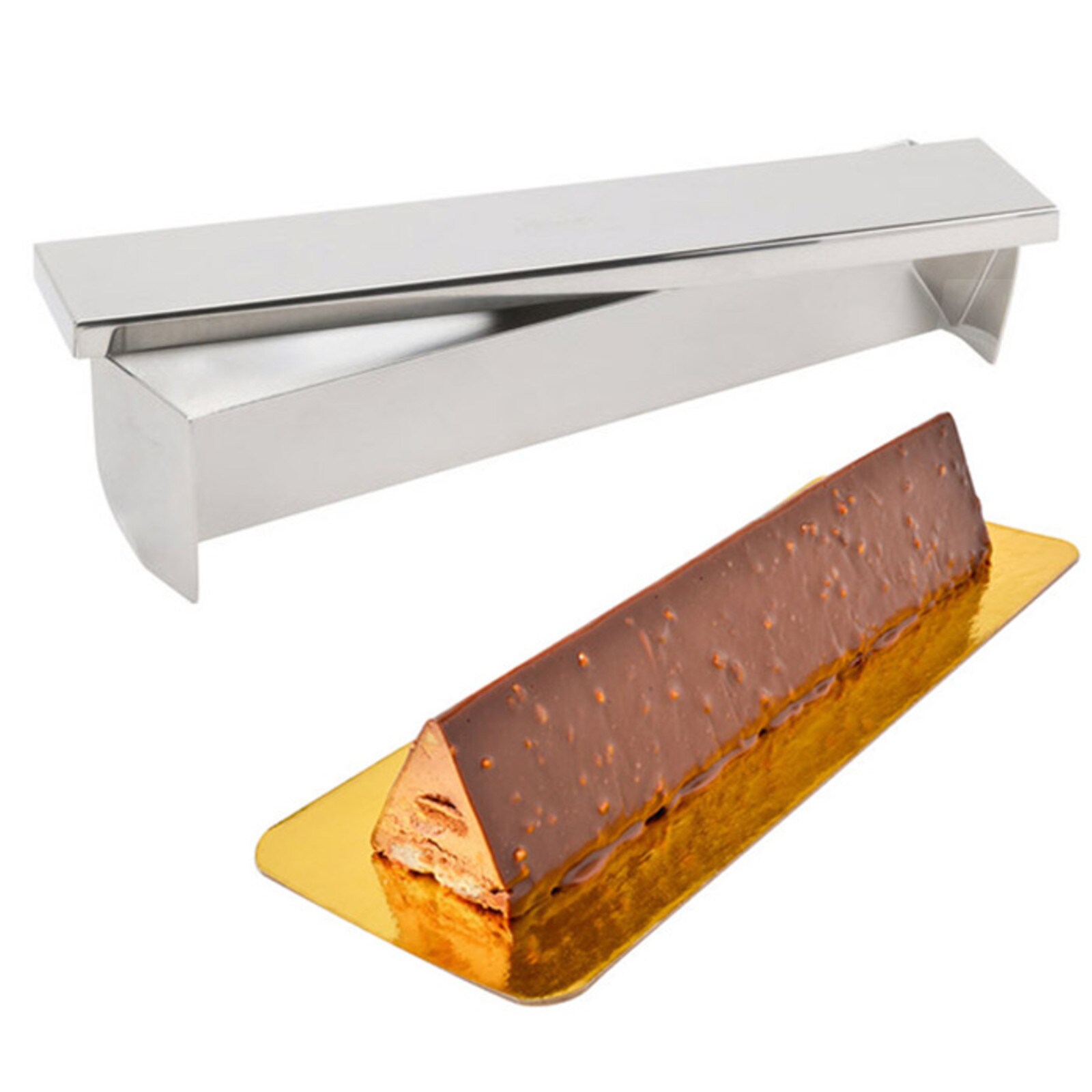 ATECO RECTANGLE MOLD W/ CONE BOTTOM AND COVER 11 3/4"