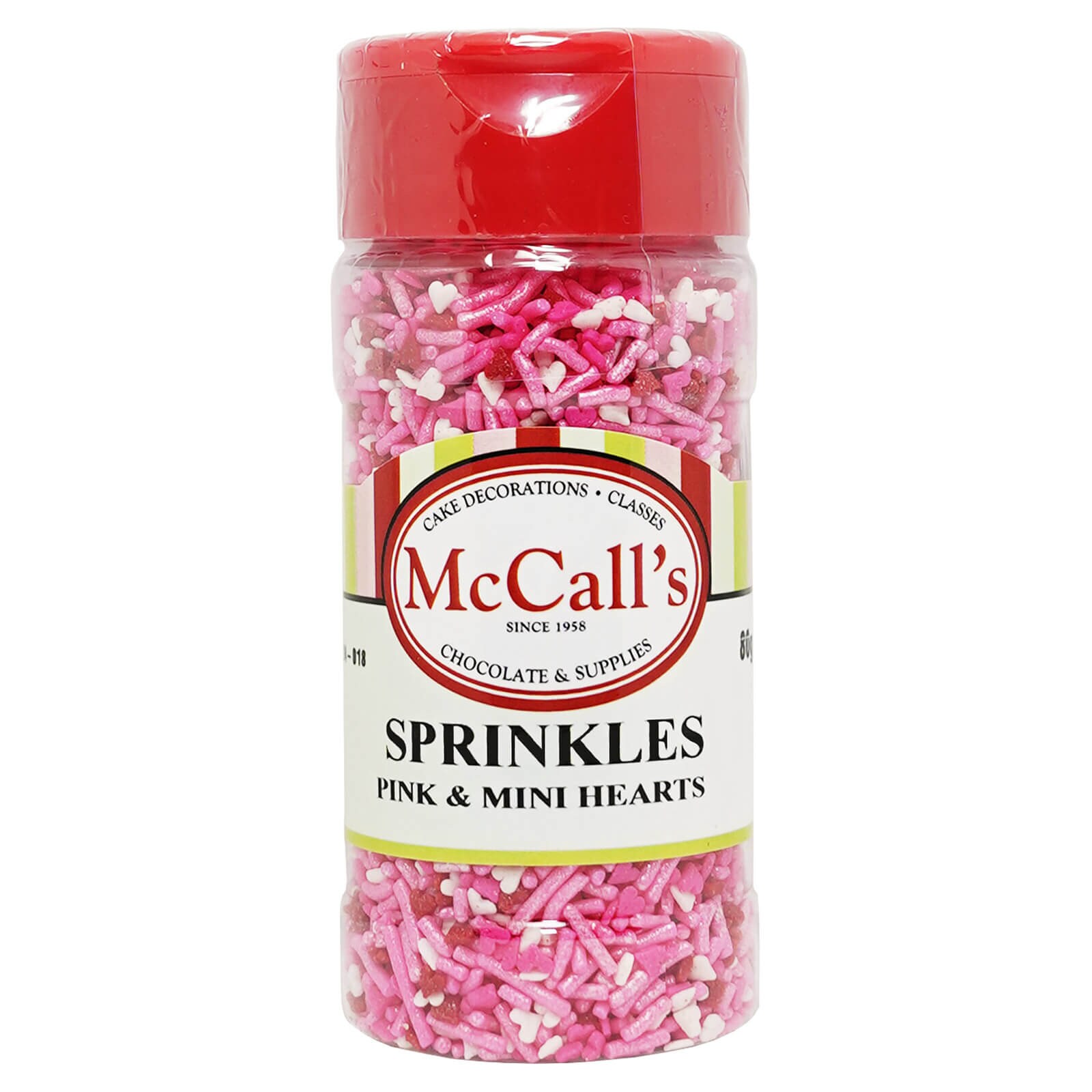 SPRINKLES RED, PINK & MINI HEARTS MIX 80 G