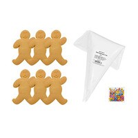 GINGERBREAD MEN DECORATING COOKIE KIT  8 PIECES