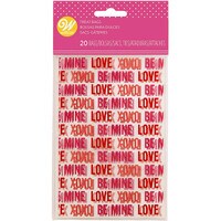 LOVE WORDS MINI PARTY BAGS W/TIES - 20 PC