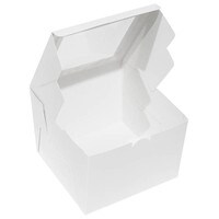 ONE-PIECE FOLDING CAKE BOX 8" X 8" X 6" 25 PCS