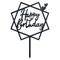PICK - HAPPY BIRTHDAY SCRIPT BLACK 12 CM