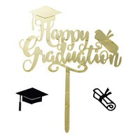 PICK - HAPPY GRADUATION SCRIPT GOLD WIDTH 11.5 CM