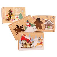 CHRISTMAS KRAFT BOX W/ TAG ASSORTED 22X15X7CM 4 PCS