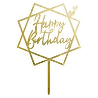 PICK - HAPPY BIRTHDAY SCRIPT GOLD 12 CM