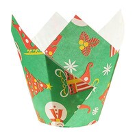 CHRISTMAS TULIP STD CUPS - GREEN 200 PCS