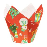 CHRISTMAS TULIP STD CUPS - RED 200 PCS