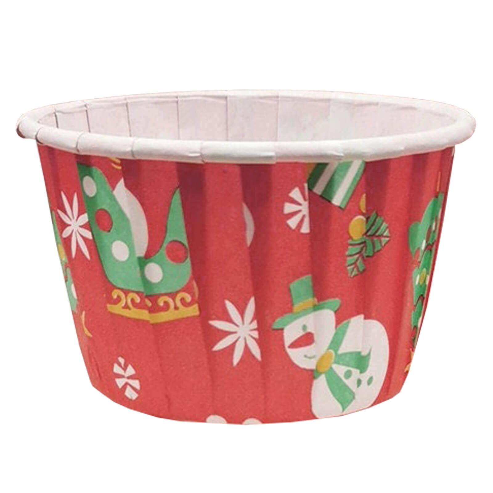 FESTIVE RED CHRISTMAS ROLL CUPS 50 PCS