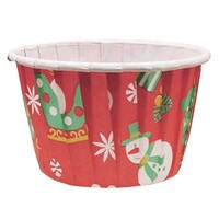 FESTIVE RED CHRISTMAS ROLL CUPS 50 PCS